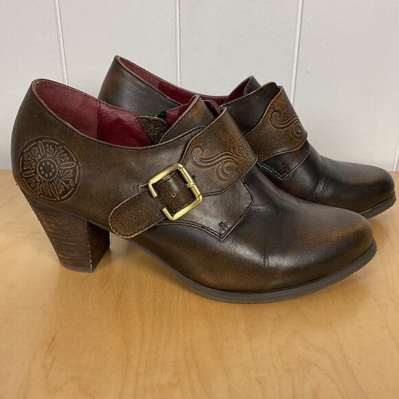 L'Artiste Spring Step Renaissance Buckle Clog Ankle Bootie Leather Size 7/EU 37 - Picture 9 of 12